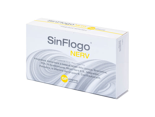 SinFlogo® NERV Integratore nutraceutico utile nel trattamento di sindromi dolorose croniche quali sciatalgie, neuropatie periferiche, neuropatie diabetiche, nevralgie, dolore pelvico, osteoartriti