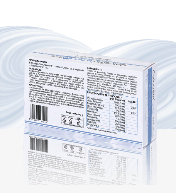 Retro della confezione di CalcoSin® Ultra