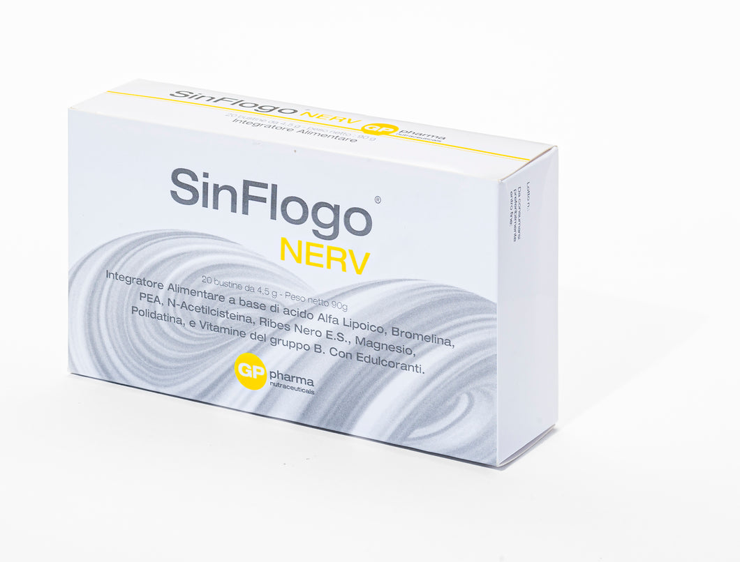 SinFlogo® NERV Integratore nutraceutico utile nel trattamento di sindromi dolorose croniche quali sciatalgie, neuropatie periferiche, neuropatie diabetiche, nevralgie, dolore pelvico, osteoartriti